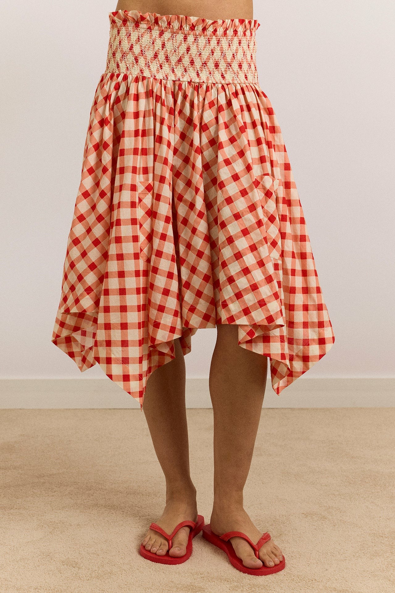 Damson Madder lilo hanky hem multiwear skirt/dress- red gingham