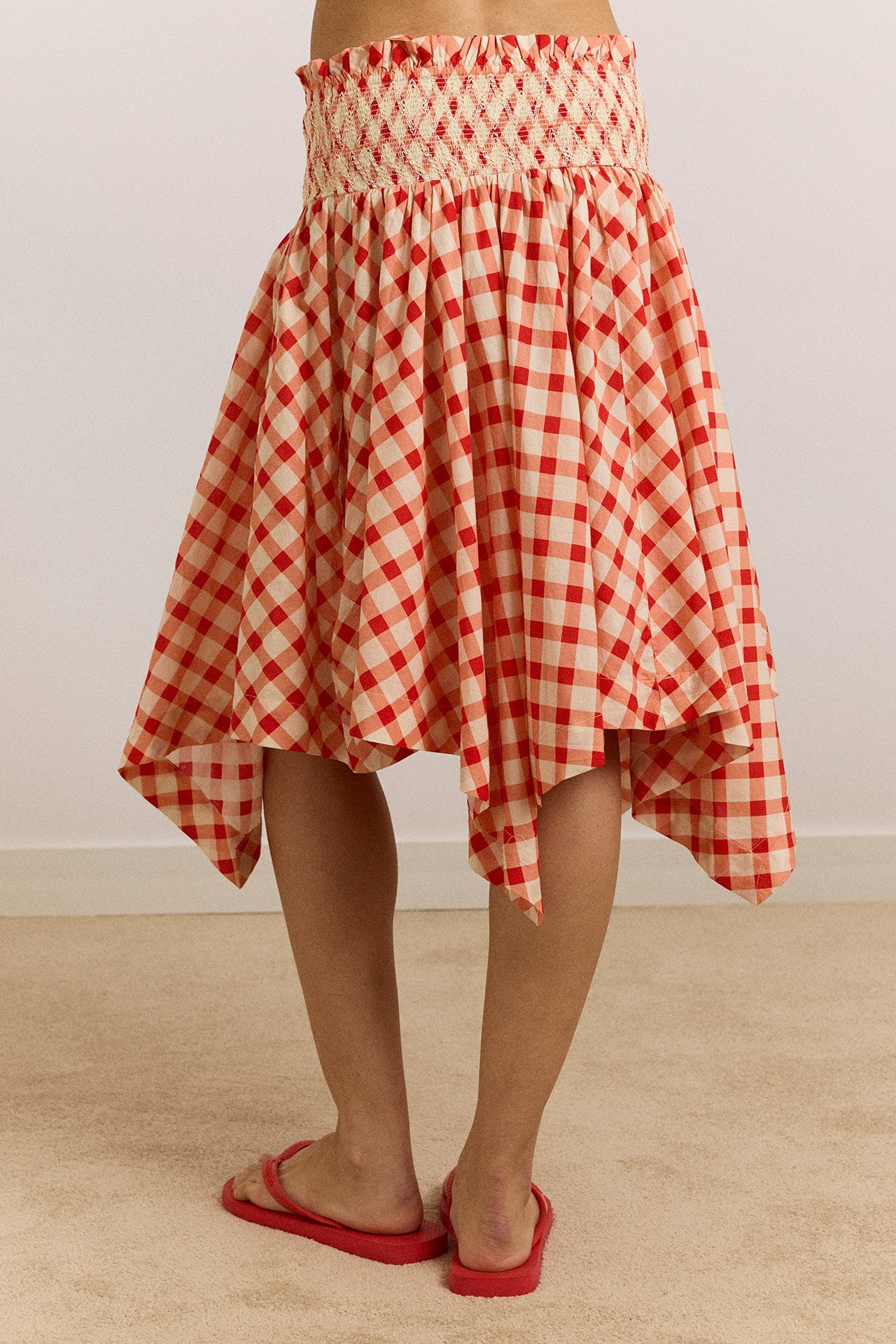 Damson Madder lilo hanky hem multiwear skirt/dress- red gingham