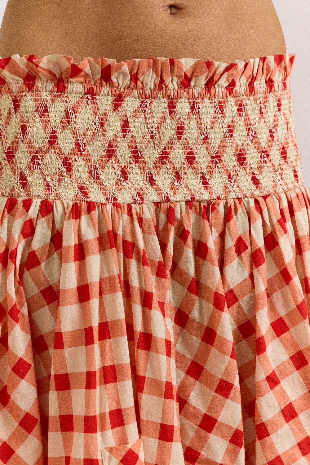 Damson Madder lilo hanky hem multiwear skirt/dress- red gingham