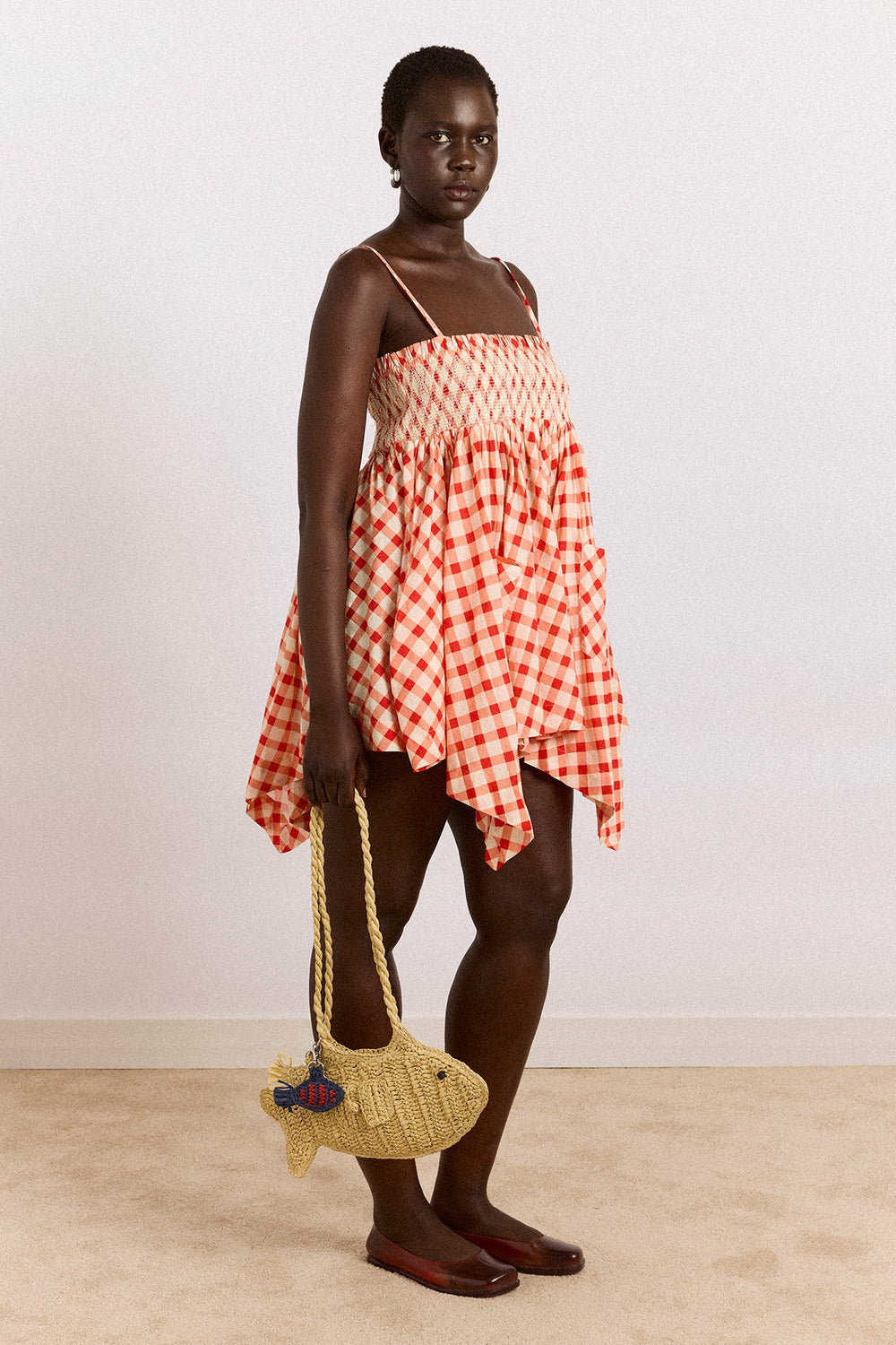Damson Madder lilo hanky hem multiwear skirt/dress- red gingham