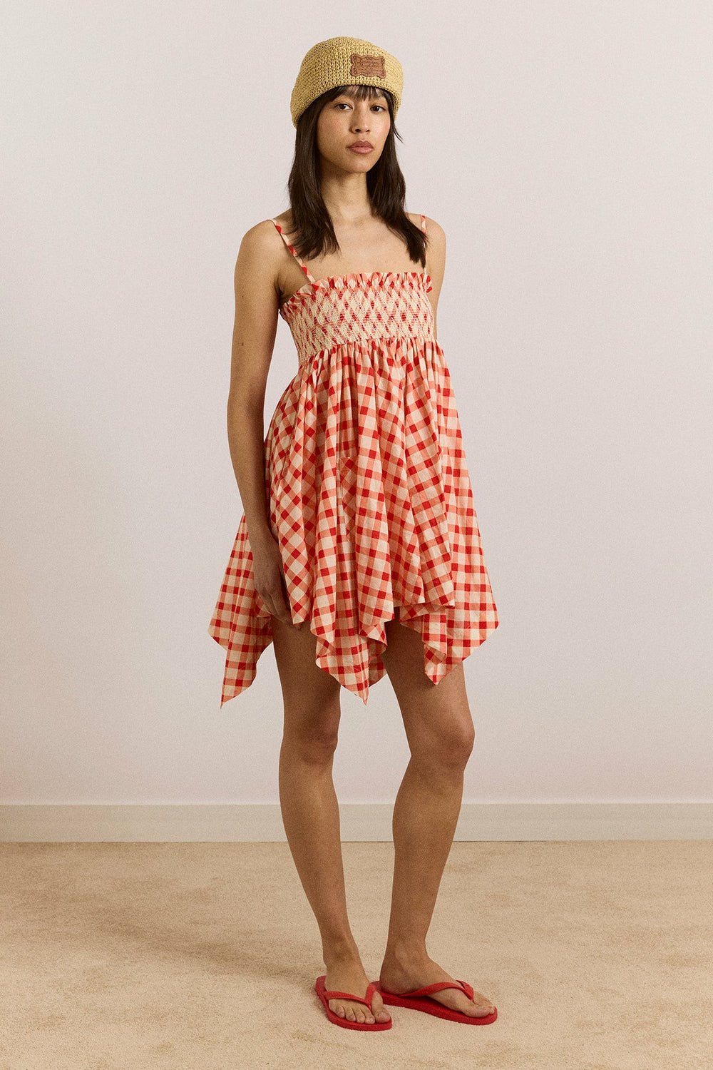 Damson Madder lilo hanky hem multiwear skirt/dress- red gingham