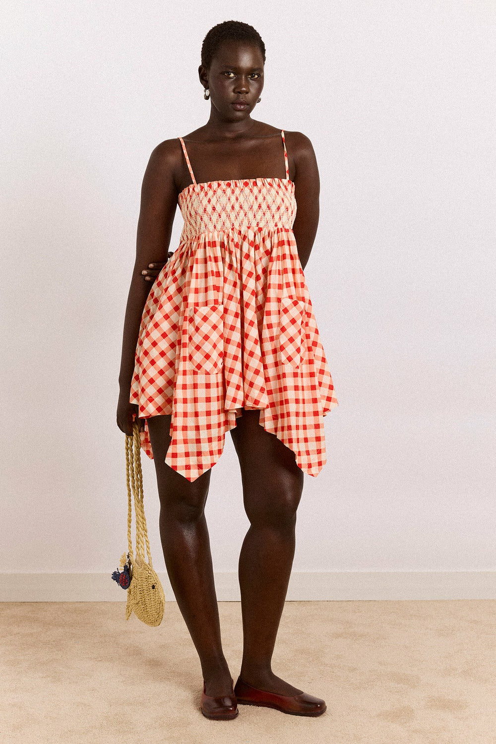 Damson Madder lilo hanky hem multiwear skirt/dress- red gingham