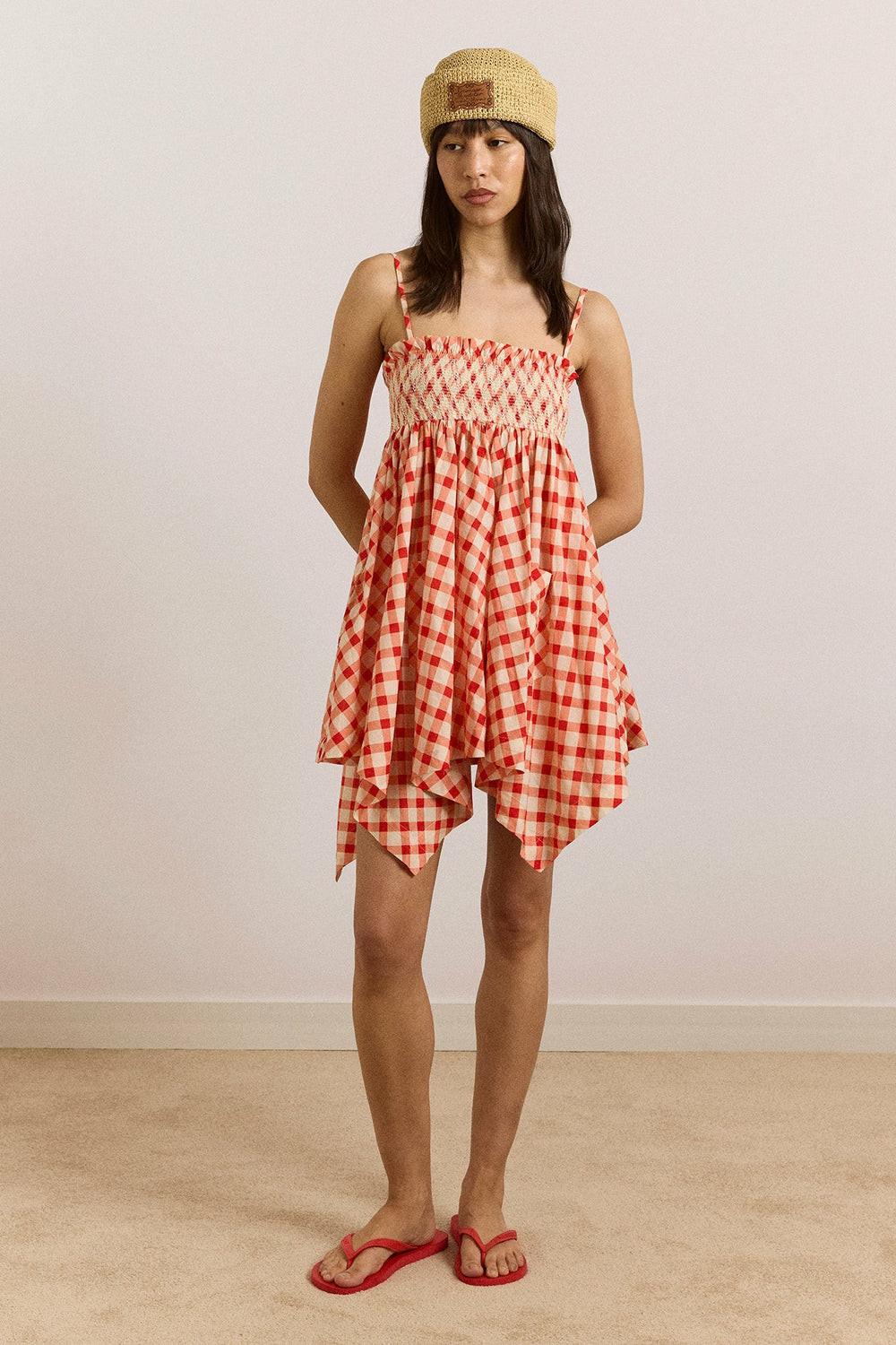 Damson Madder lilo hanky hem multiwear skirt/dress- red gingham