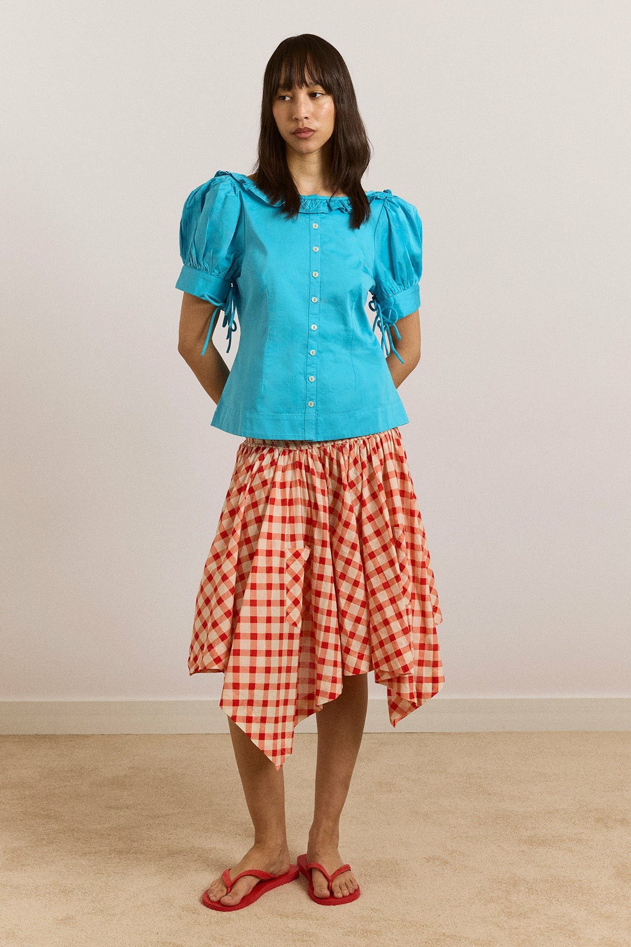 Damson Madder lilo hanky hem multiwear skirt/dress- red gingham