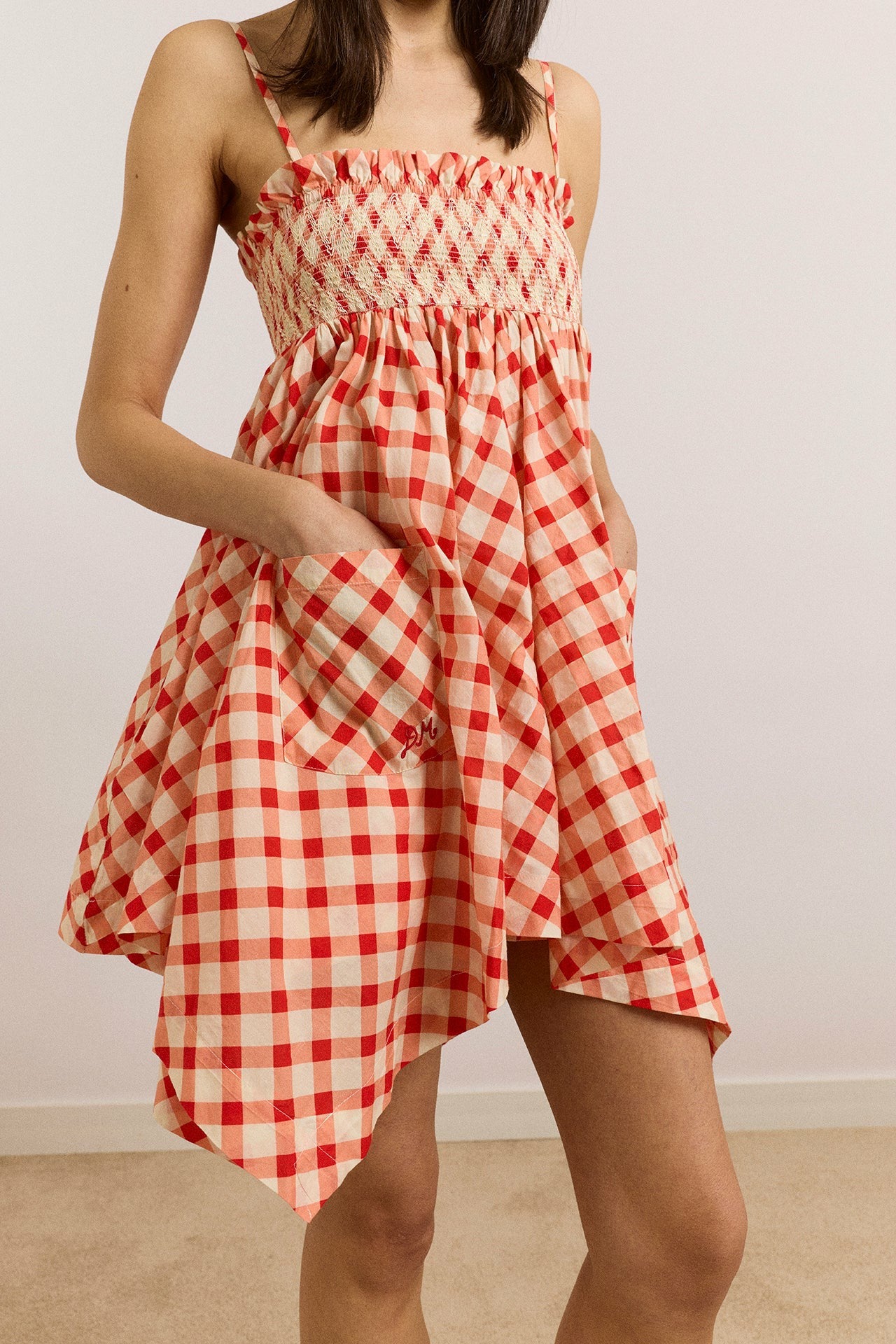 Damson Madder lilo hanky hem multiwear skirt/dress- red gingham
