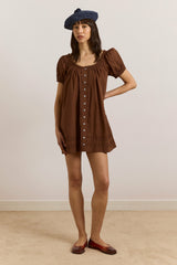 Damson Madder jayne mini dress - choc