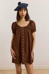 Damson Madder jayne mini dress - choc