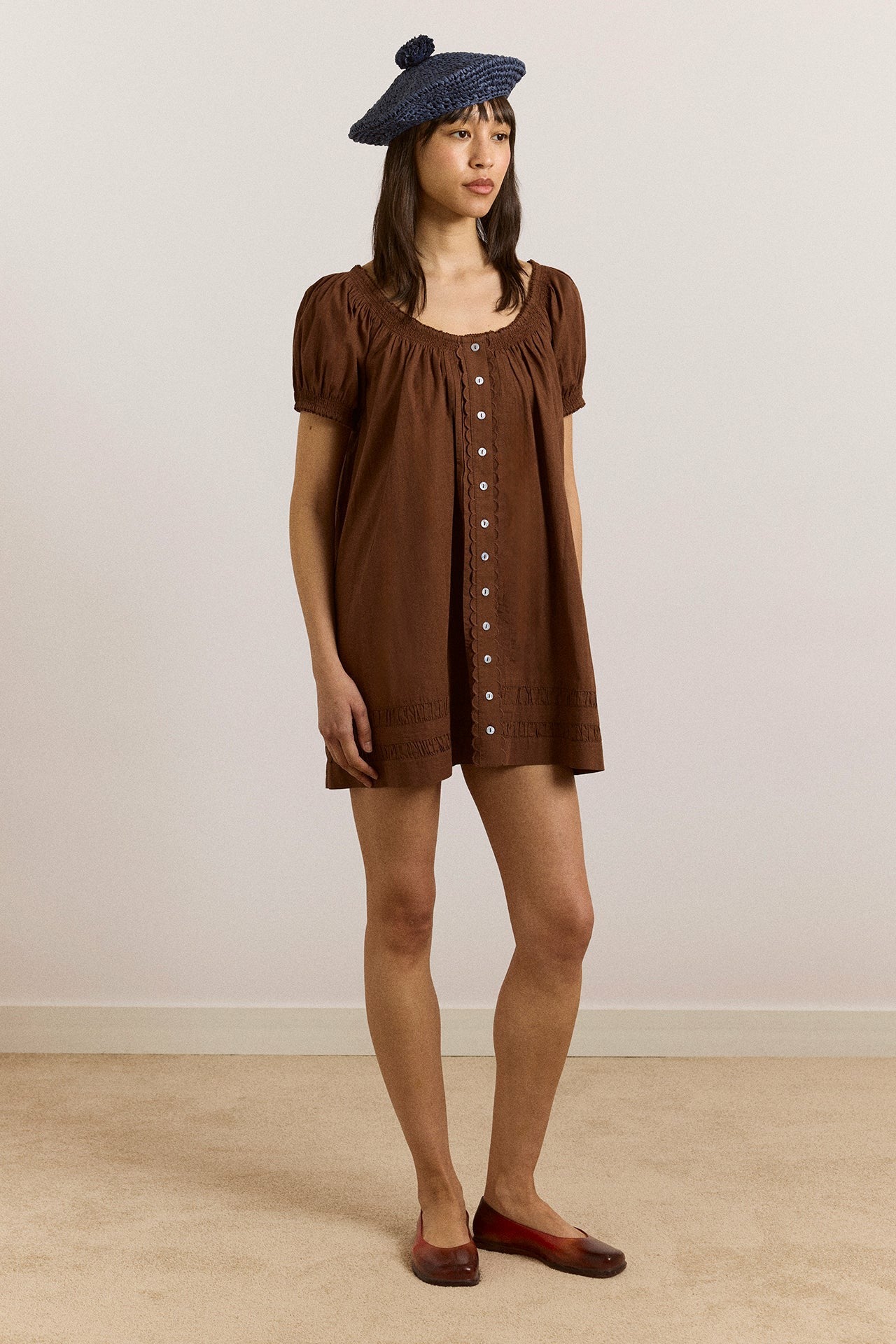Damson Madder jayne mini dress - choc