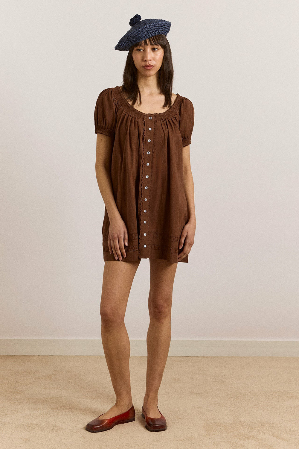 Damson Madder jayne mini dress - choc