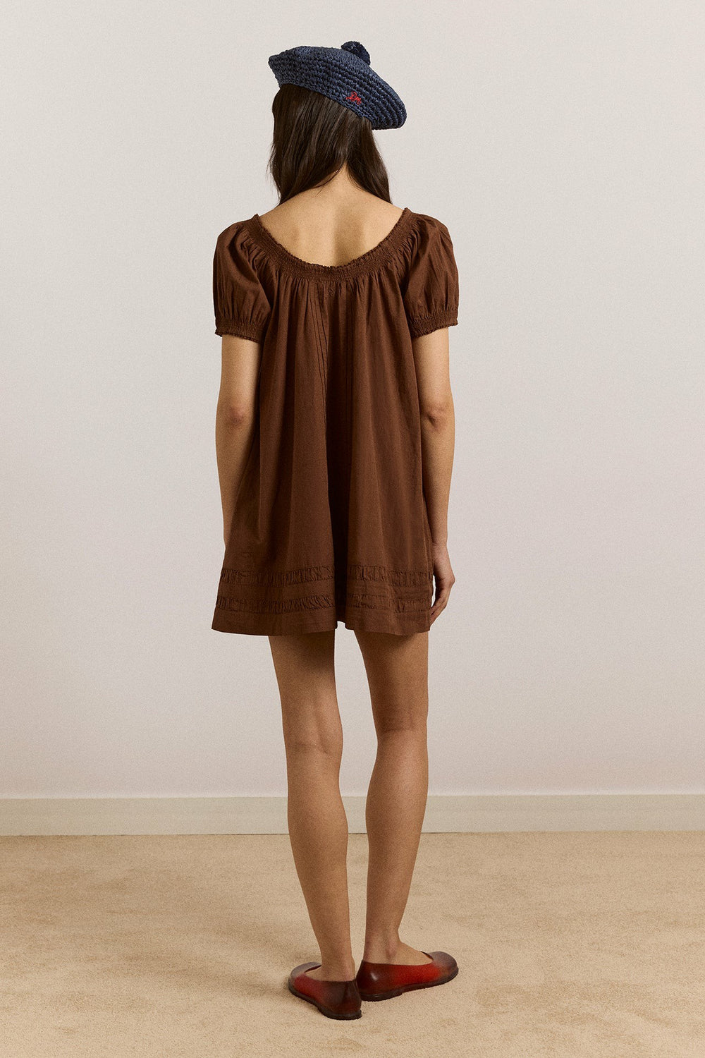 Damson Madder jayne mini dress - choc