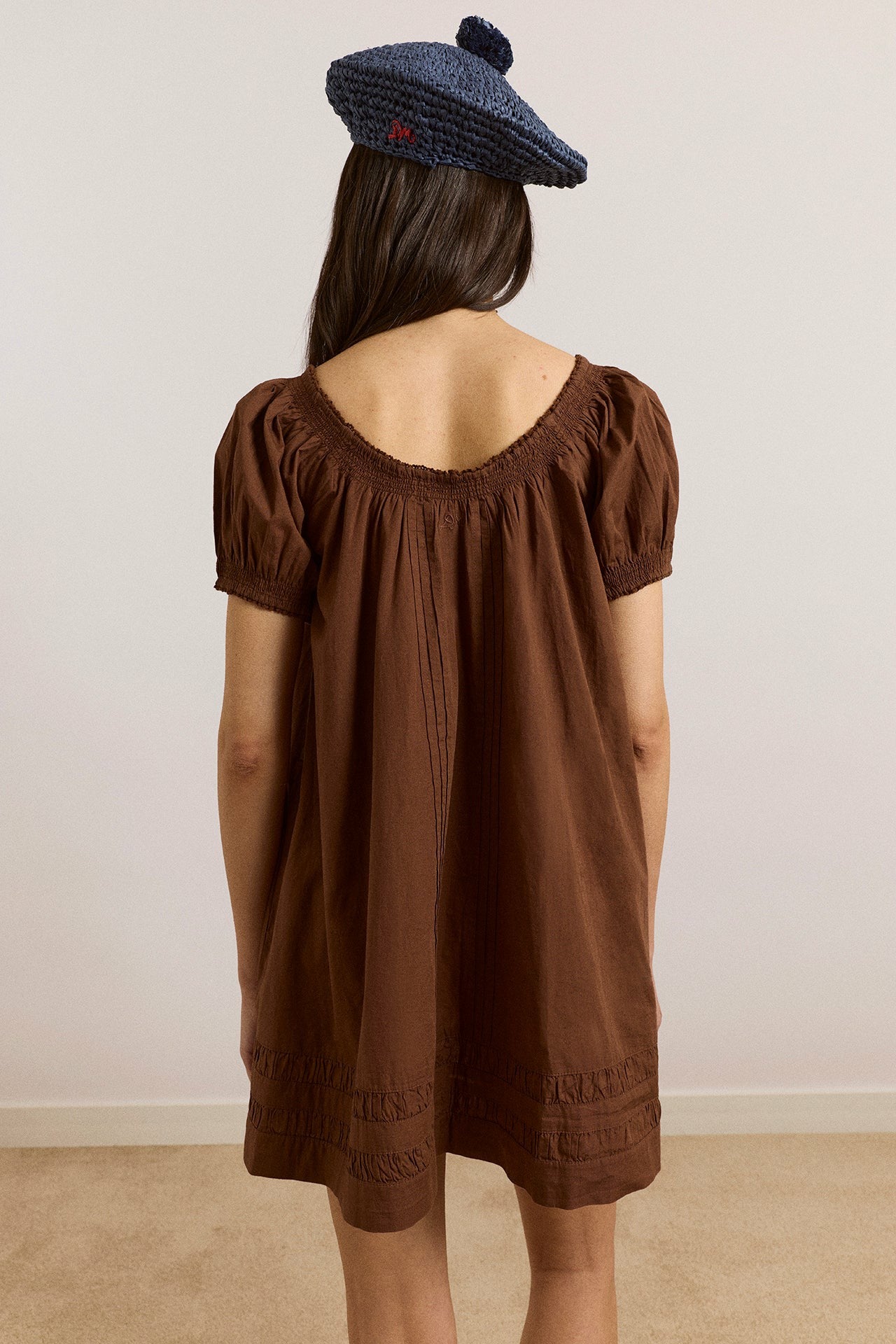 Damson Madder jayne mini dress - choc