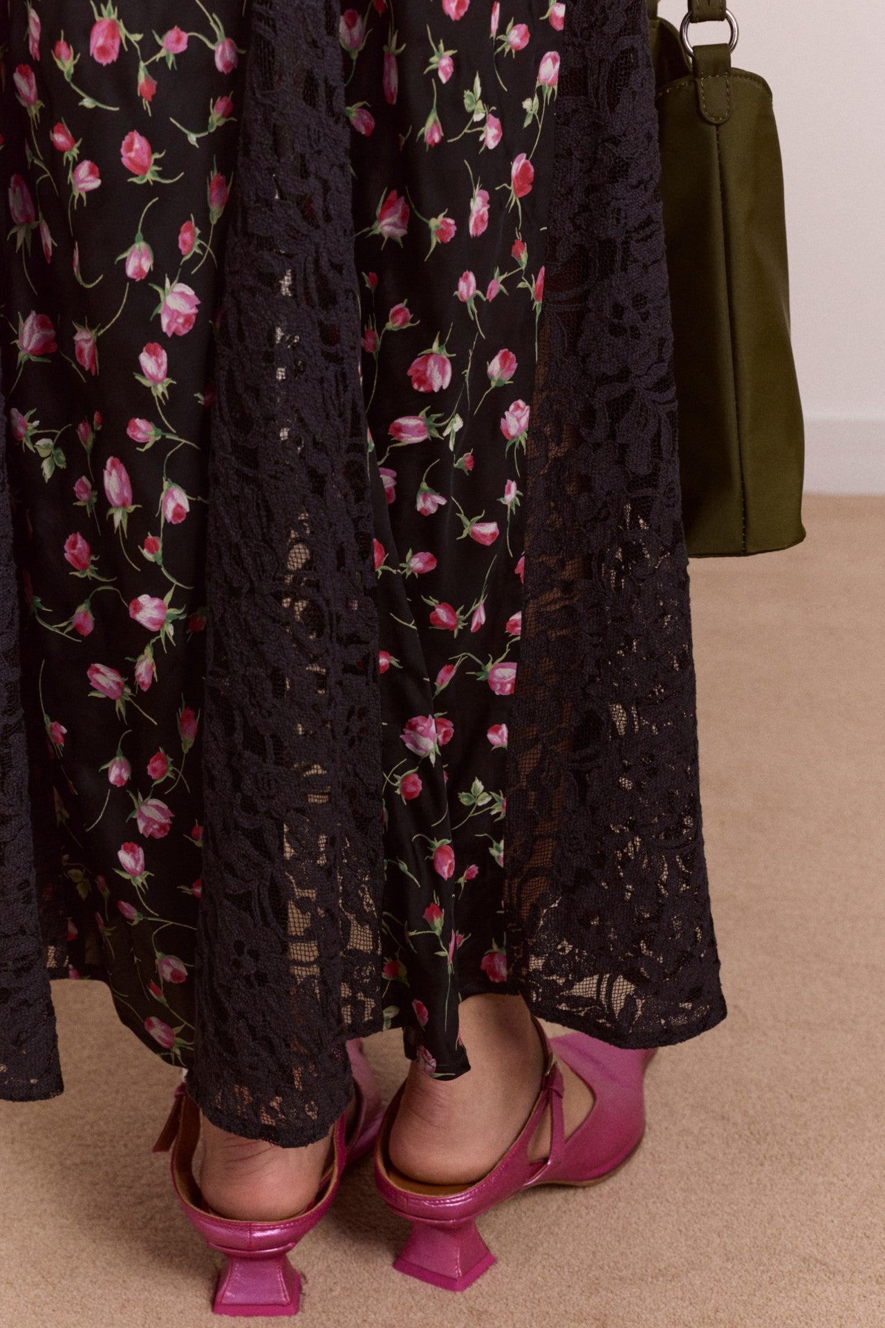 Damson Madder genevieve midi dress - rose print