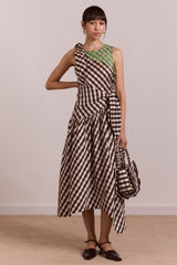 Damson Madder gisele midi dress - choc check