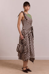 Damson Madder gisele midi dress - choc check