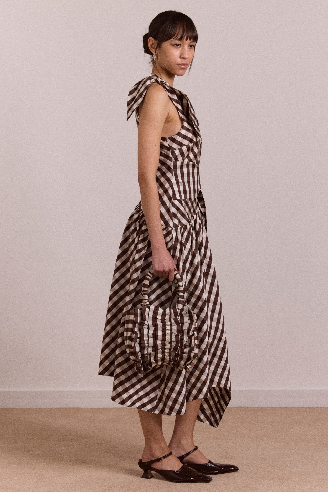 Damson Madder gisele midi dress - choc check