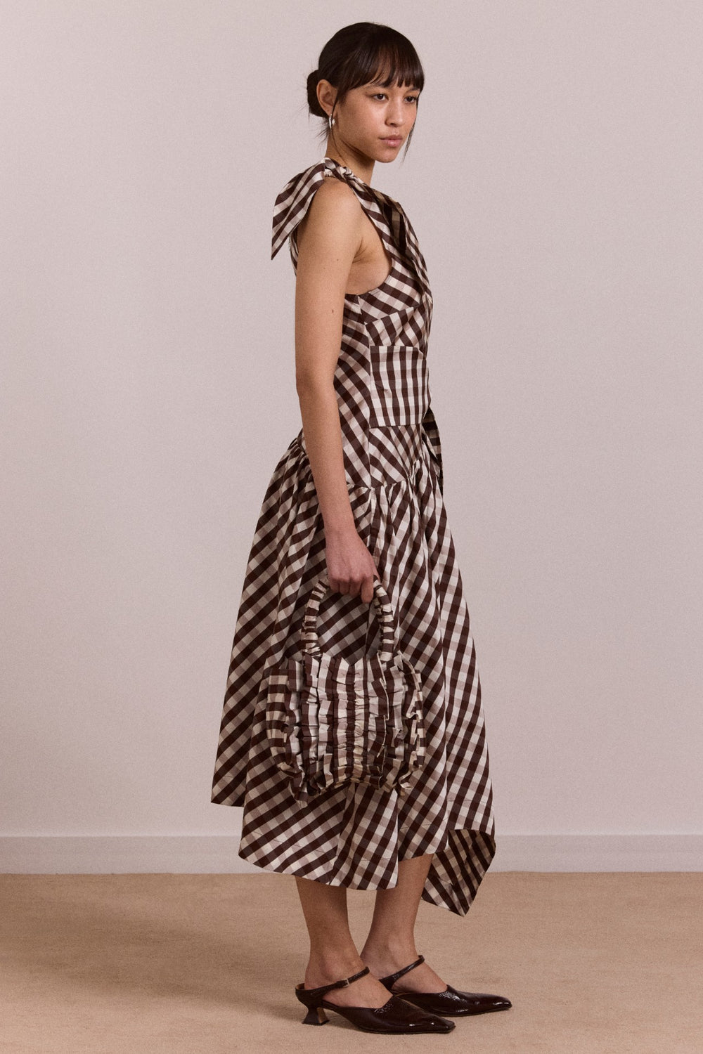 Damson Madder gisele midi dress - choc check