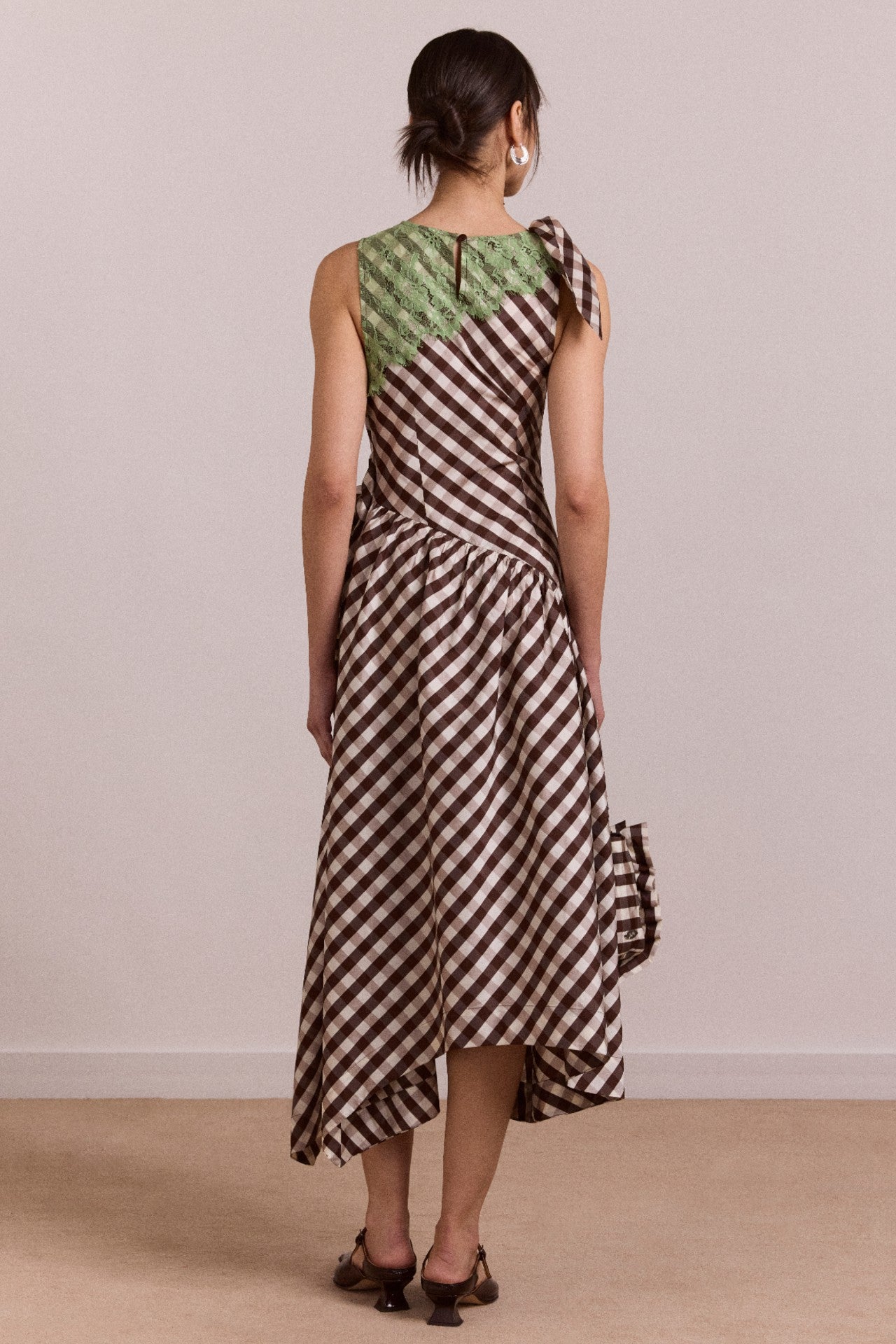Damson Madder gisele midi dress - choc check
