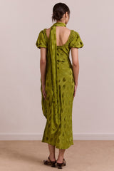 Damson Madder aoife midi dress - jacquard green spot