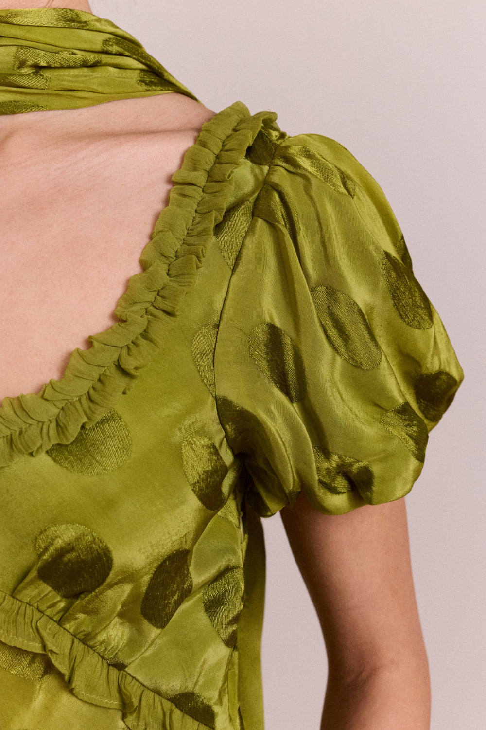 Damson Madder aoife midi dress - jacquard green spot