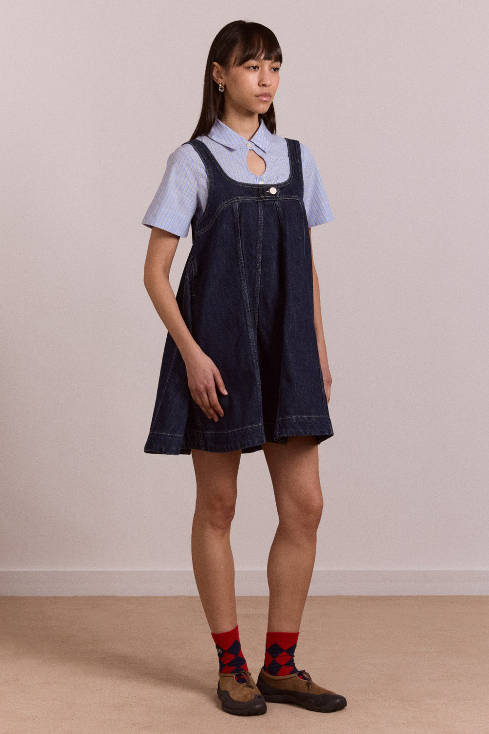 Damson Madder immy mini dress - dark wash