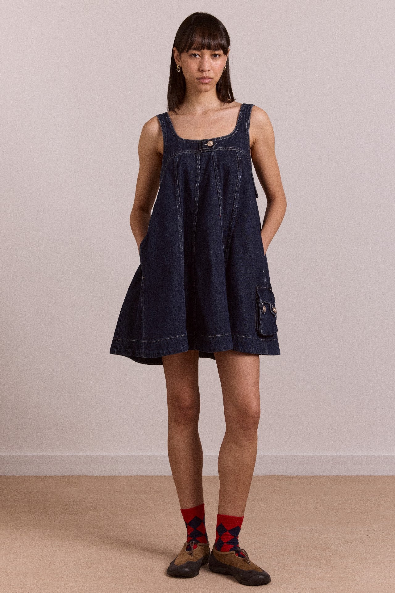 Damson Madder immy mini dress - dark wash