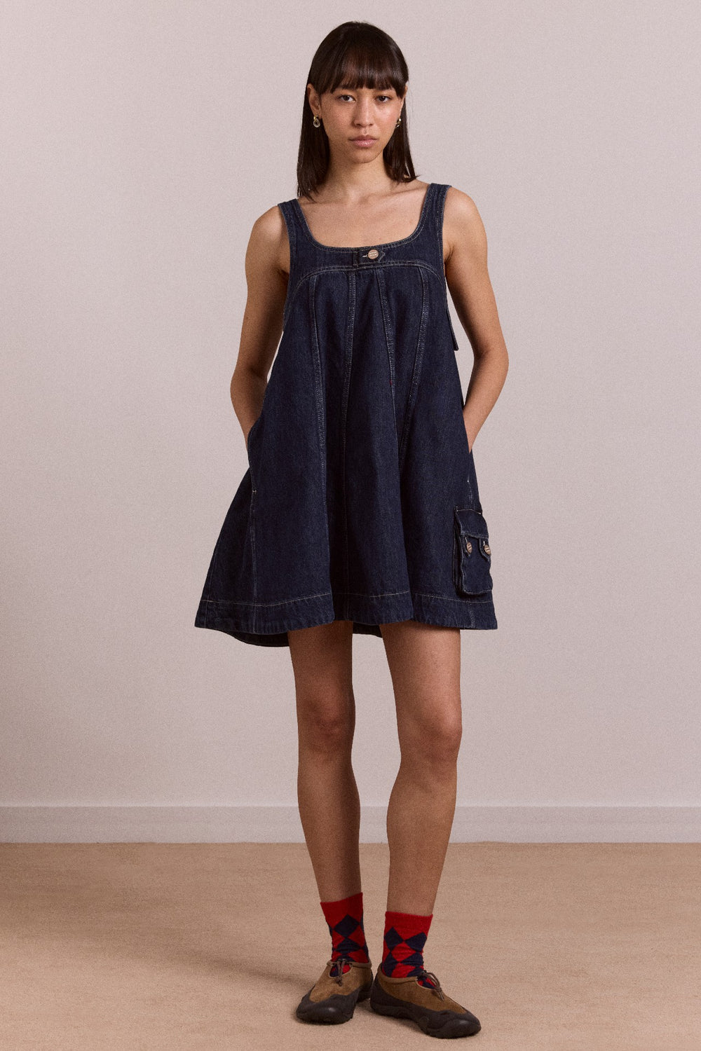 Damson Madder immy mini dress - dark wash