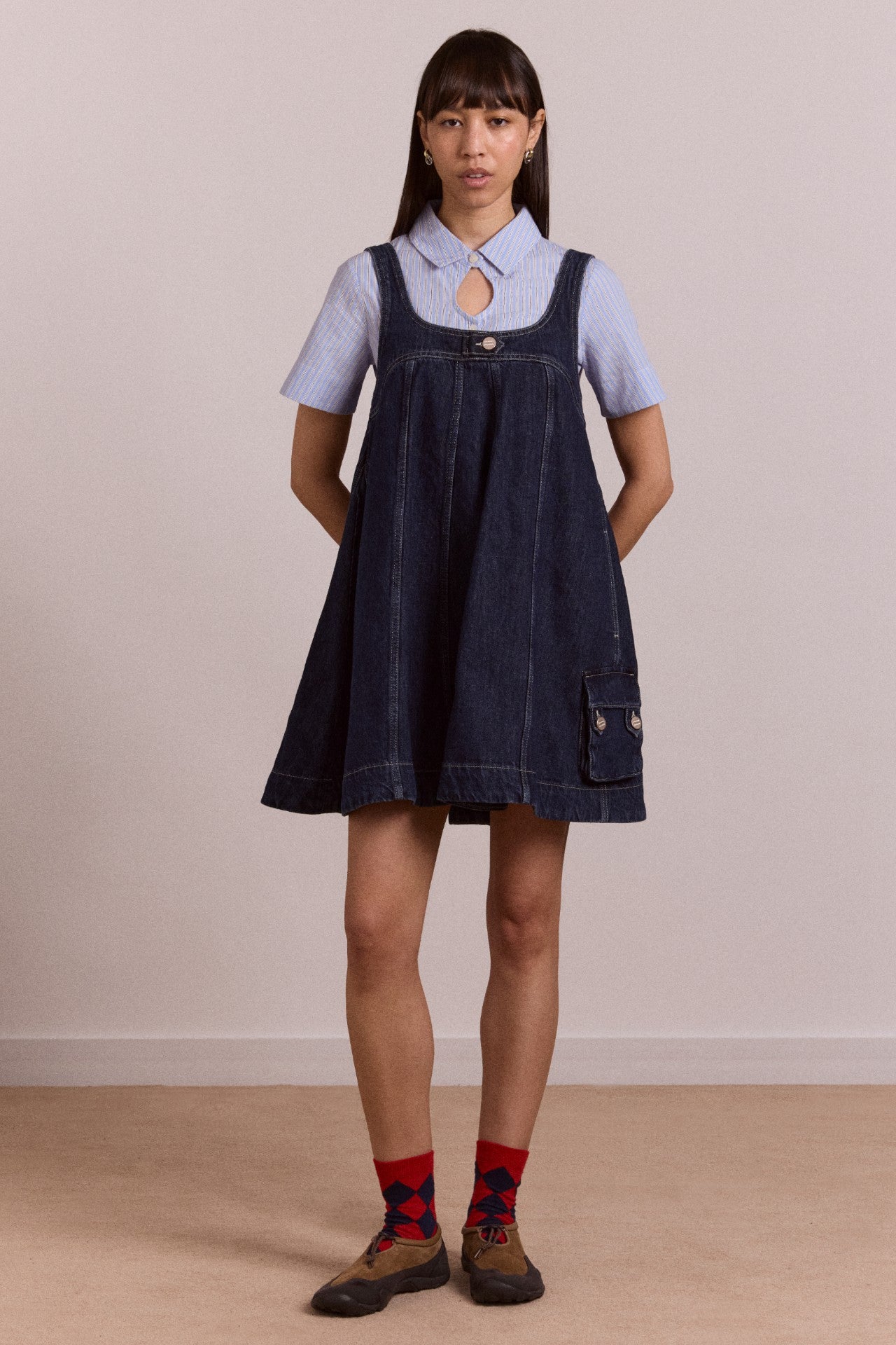 Damson Madder immy mini dress - dark wash