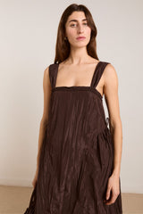 Damson Madder elina midi dress - choc taffeta