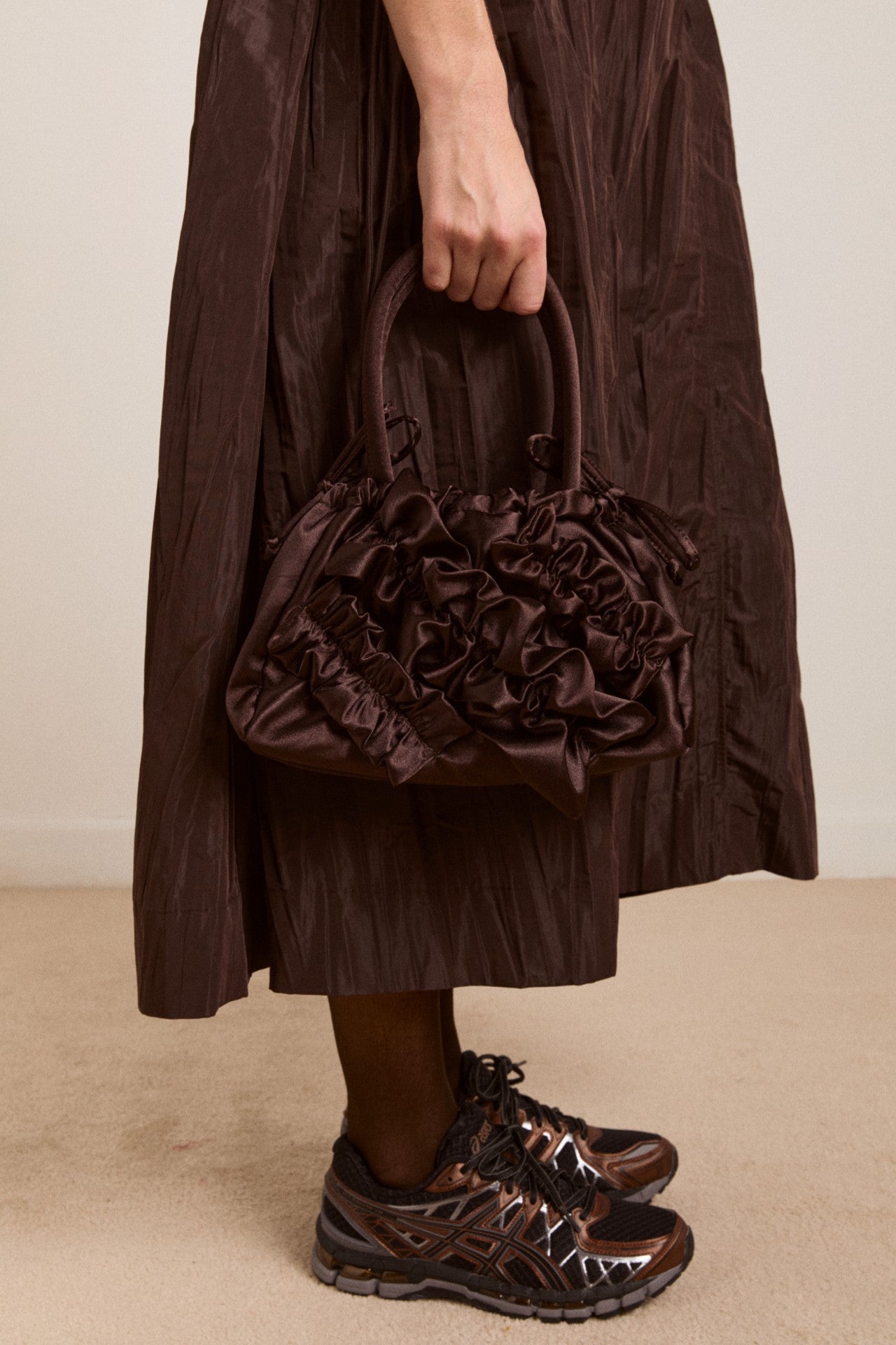 Damson Madder elina midi dress - choc taffeta