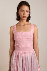Damson Madder cynthia sheer midi dress - pale pink