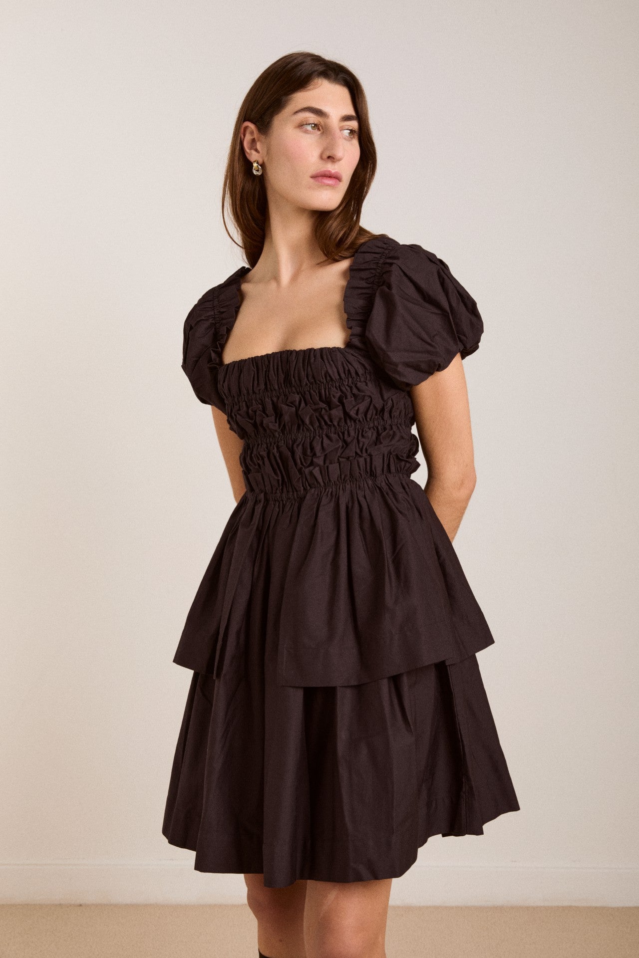 Damson Madder lyza mini dress - black