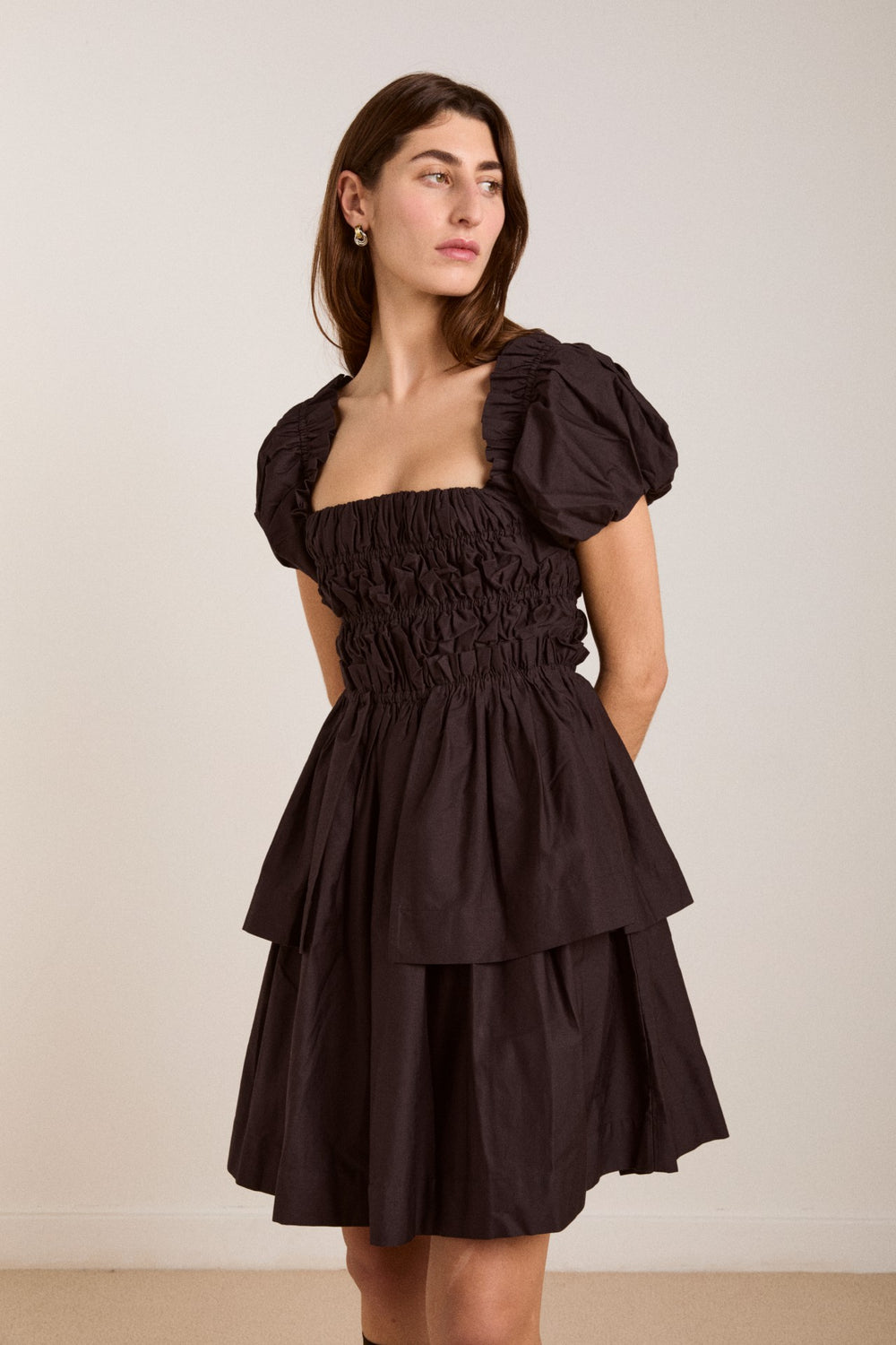 Damson Madder lyza mini dress - black