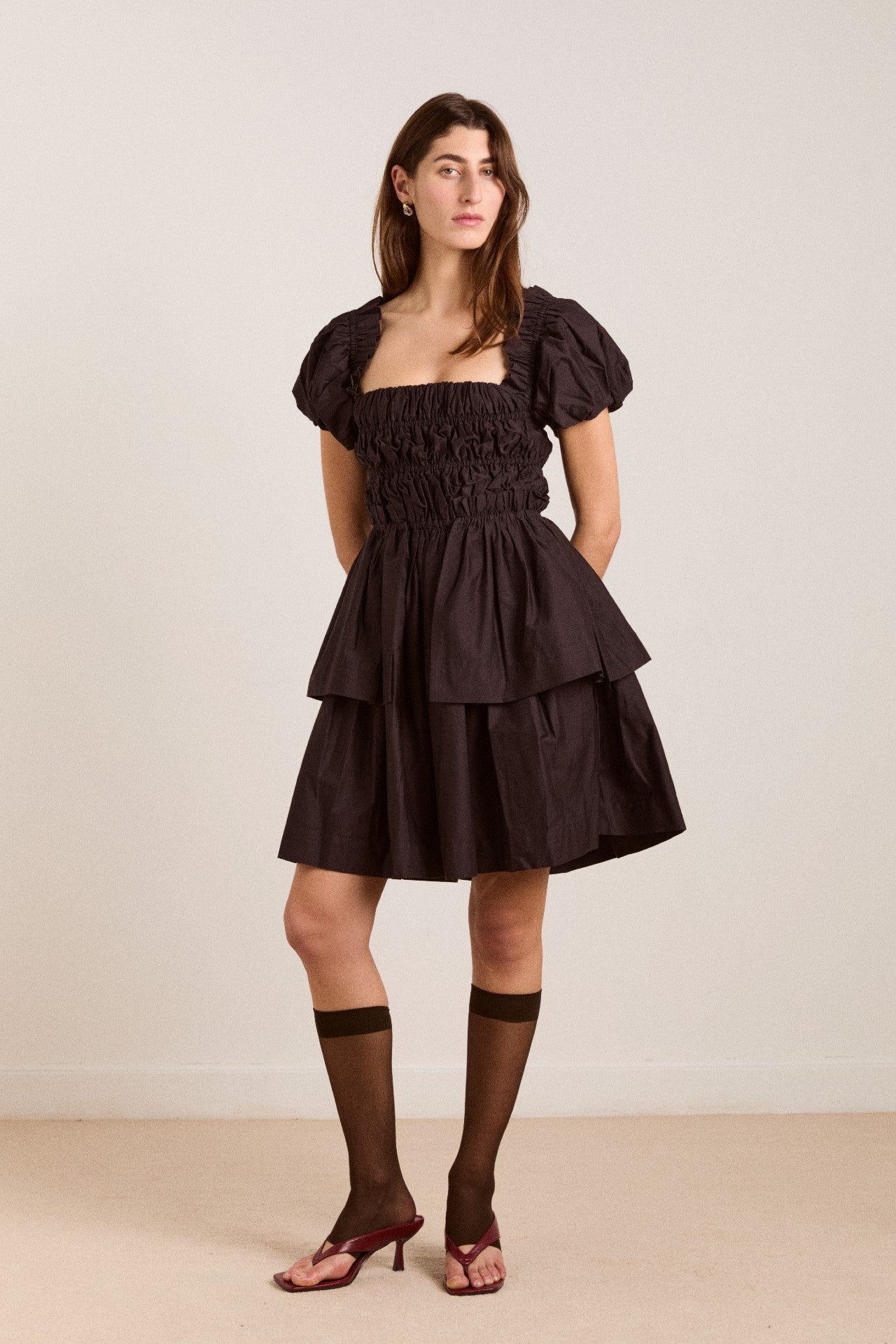 Damson Madder lyza mini dress - black