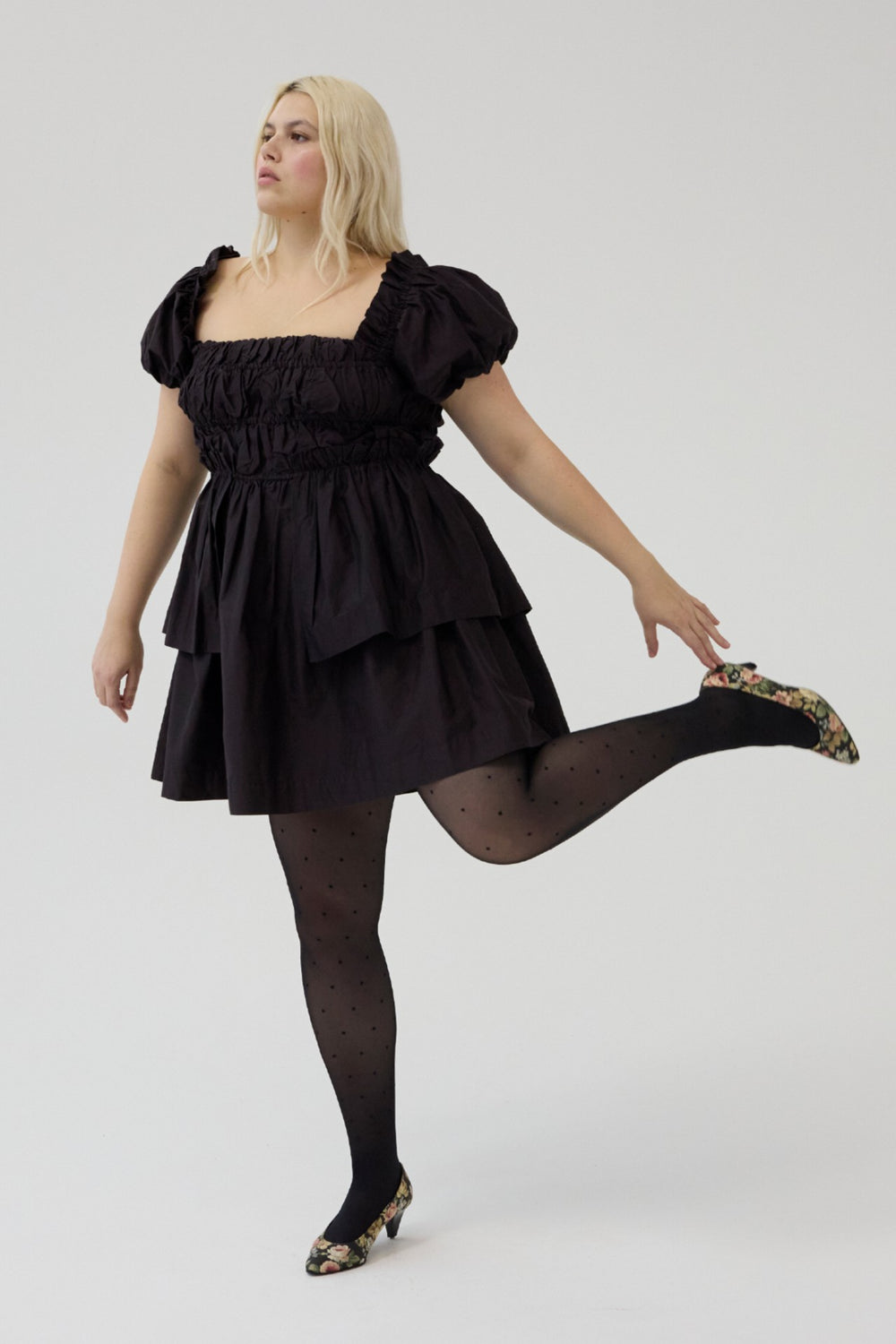 Damson Madder lyza mini dress - black