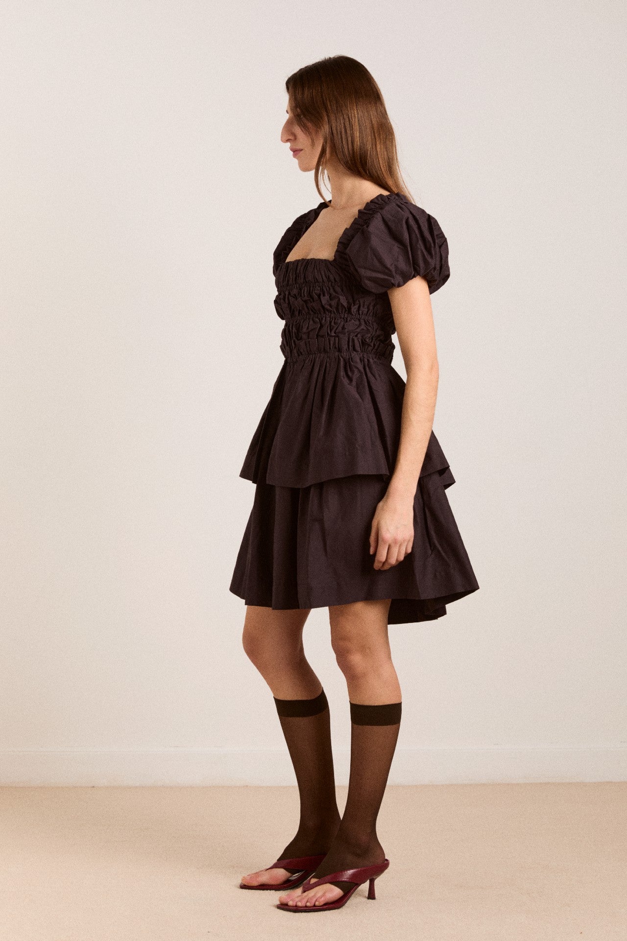 Damson Madder lyza mini dress - black