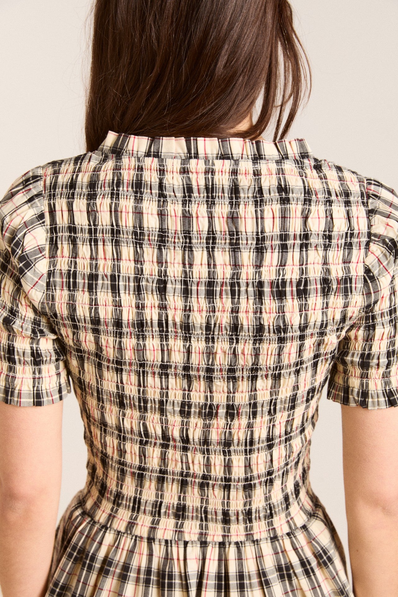 Damson Madder mansi mini dress - butter check