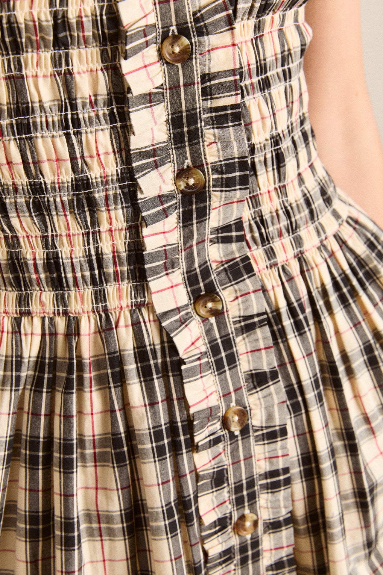Damson Madder mansi mini dress - butter check