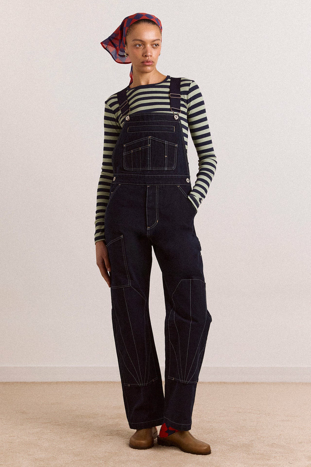Damson Madder lisa workwear denim overalls
