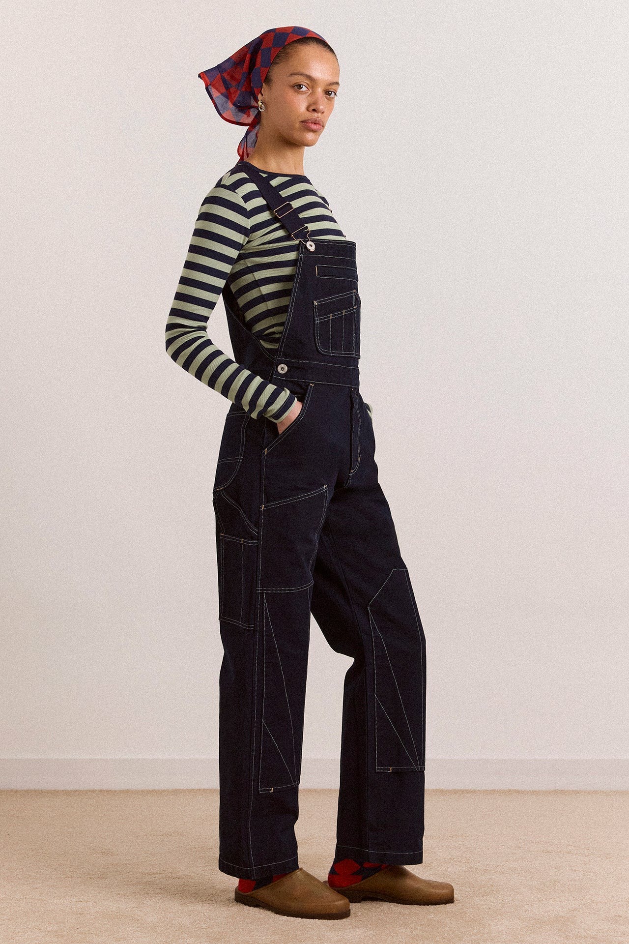 Damson Madder lisa workwear denim overalls