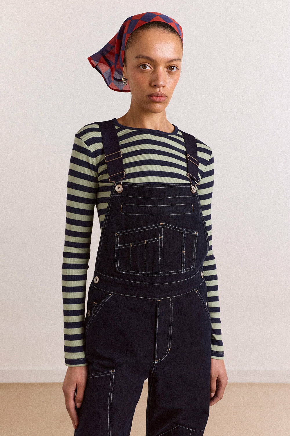 Damson Madder lisa workwear denim overalls