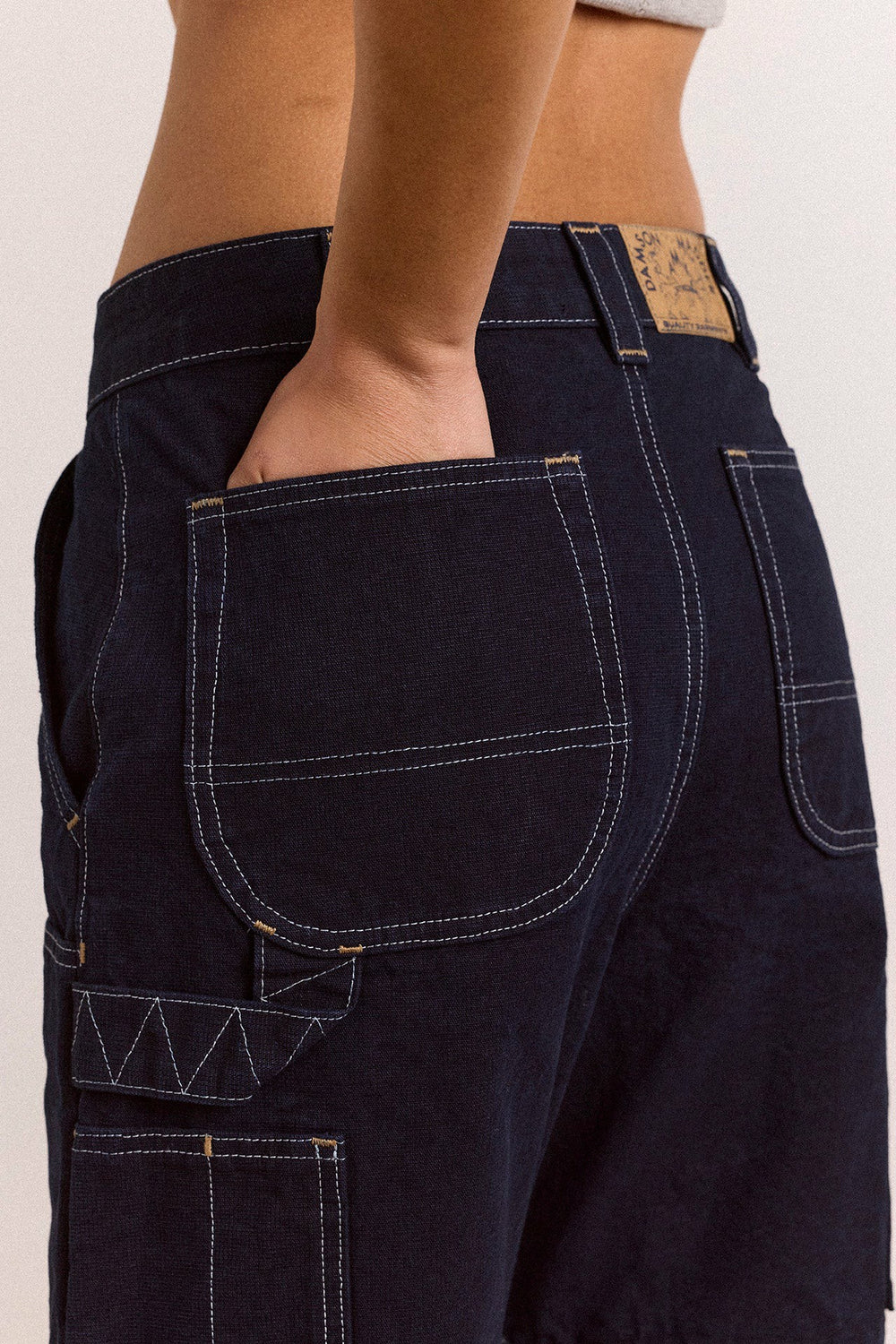 Damson Madder laura workwear denim zip off jeans