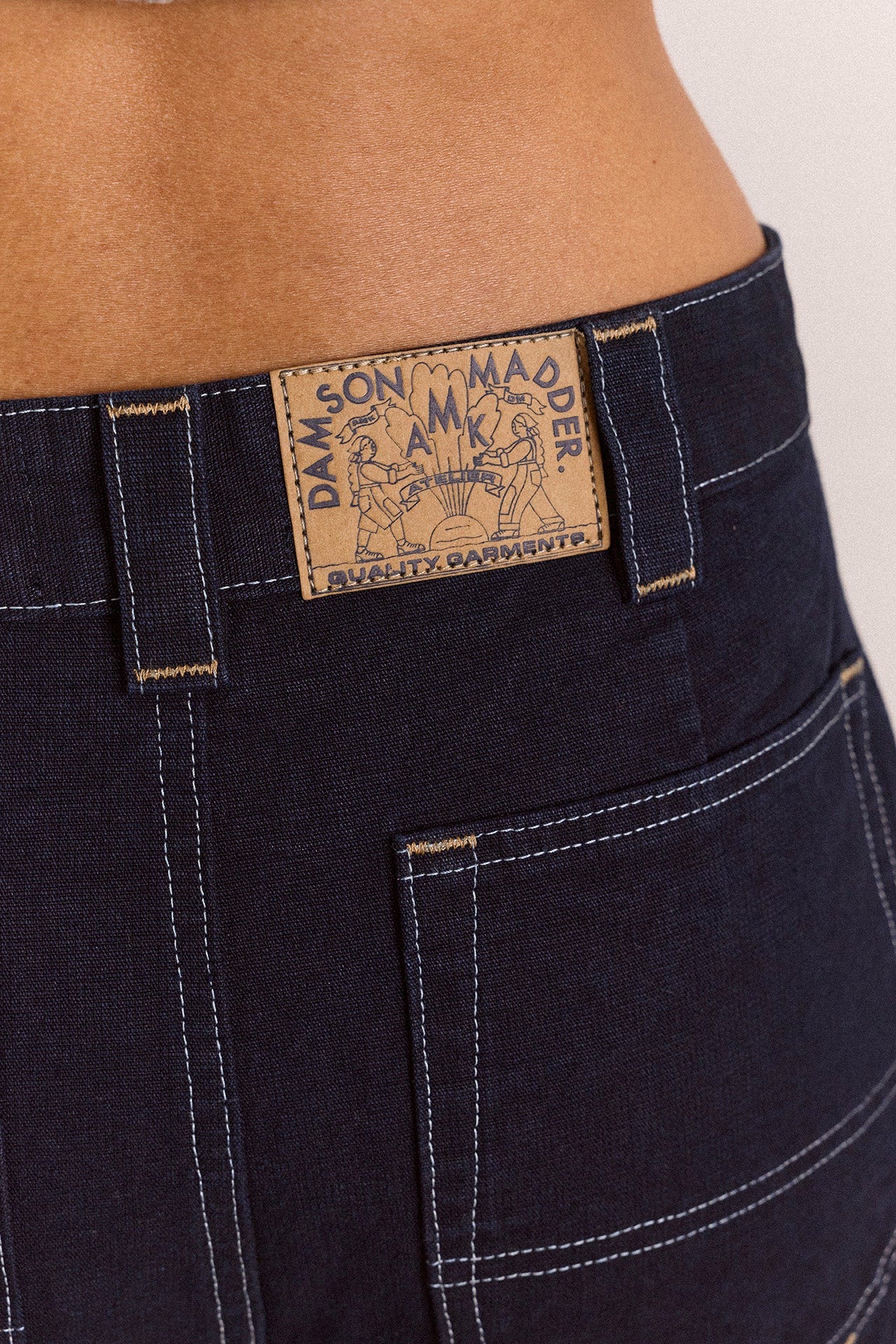 Damson Madder laura workwear denim zip off jeans