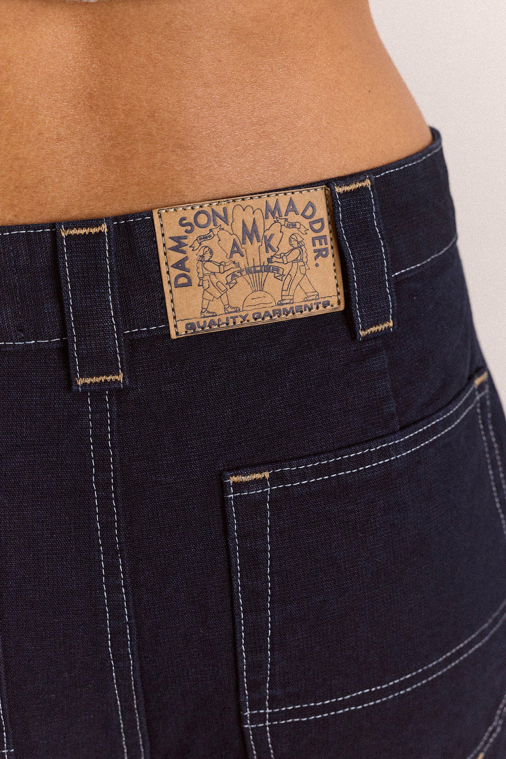 Damson Madder laura workwear denim zip off jeans