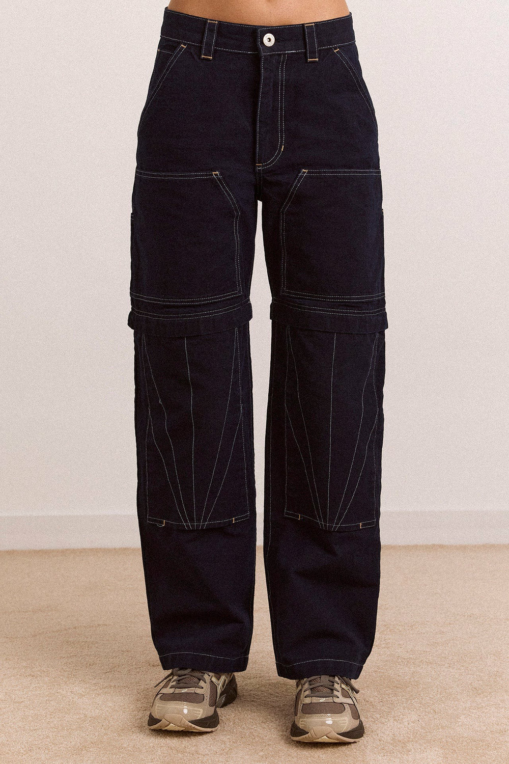 Damson Madder laura workwear denim zip off jeans