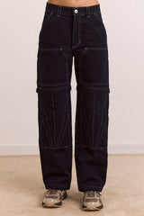 Damson Madder laura workwear denim zip off jeans