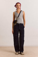 Damson Madder laura workwear denim zip off jeans