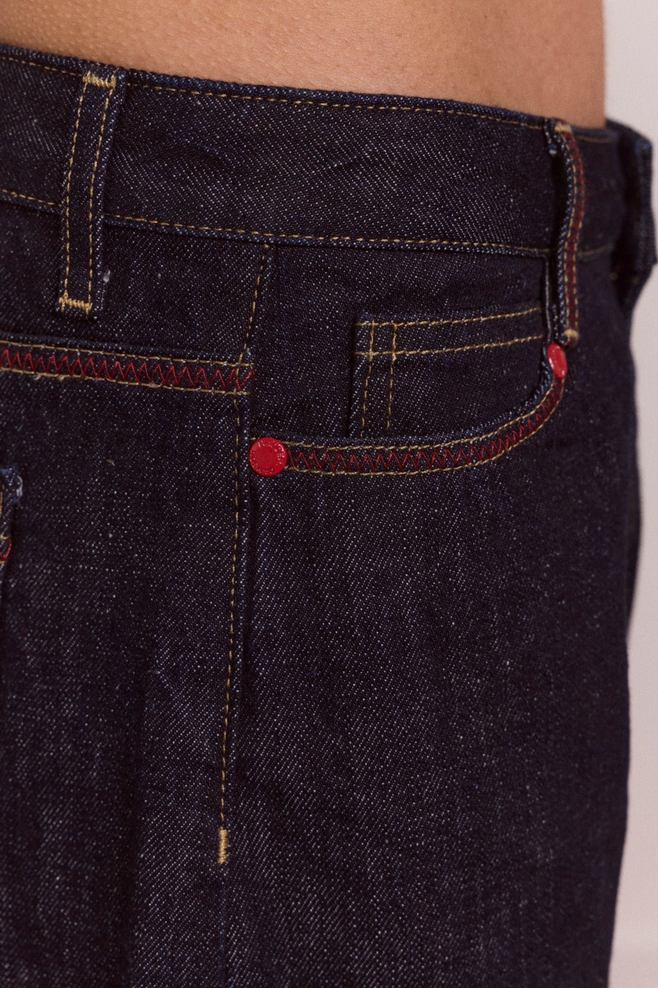 Damson Madder straight leg montana turn up jean -indigo selvedge
