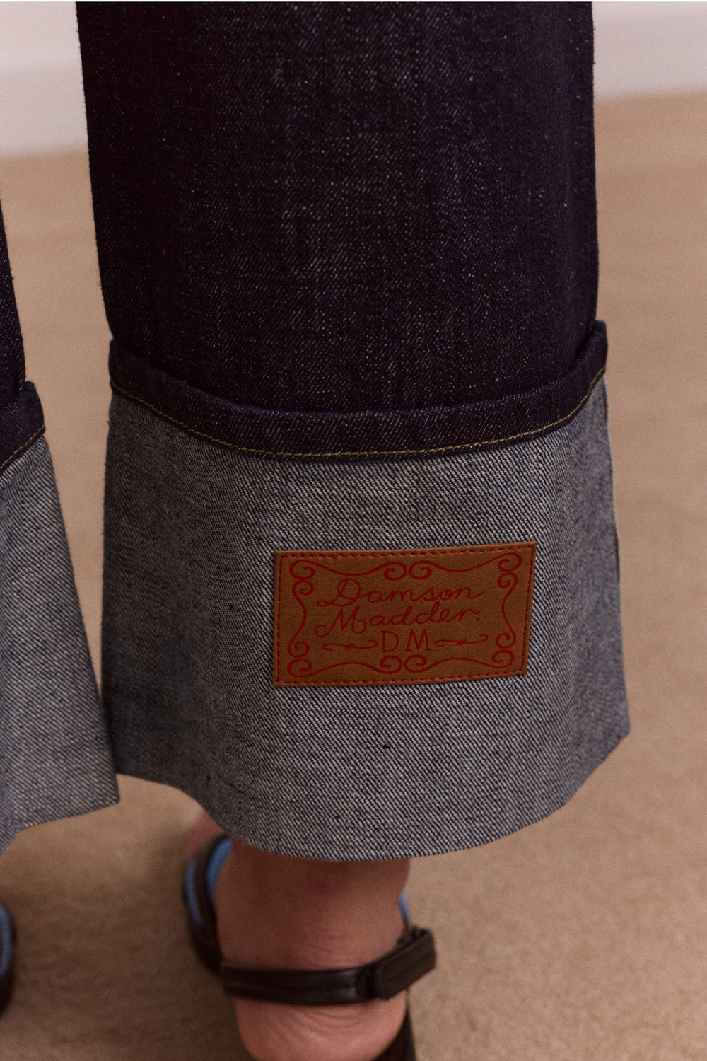 Damson Madder straight leg montana turn up jean -indigo selvedge