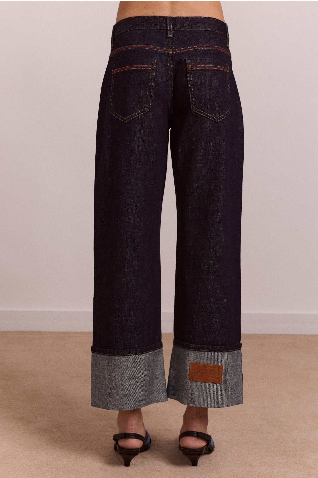 Damson Madder straight leg montana turn up jean -indigo selvedge