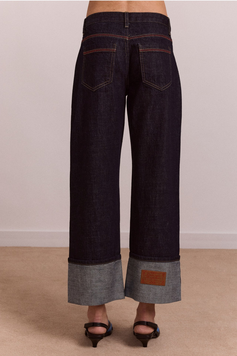 Damson Madder straight leg montana turn up jean -indigo selvedge